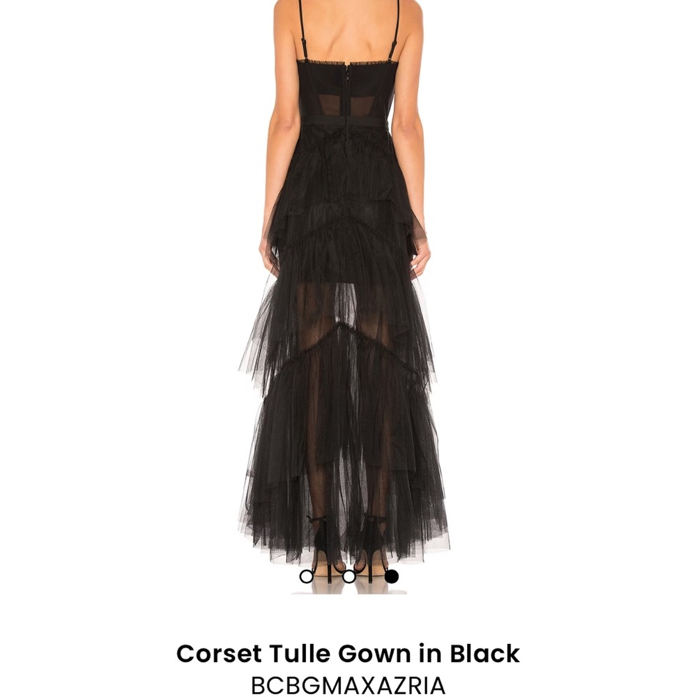 BCBGMaxAzria Black Corset Tulle Maxi Dress - Picture 3 of 6